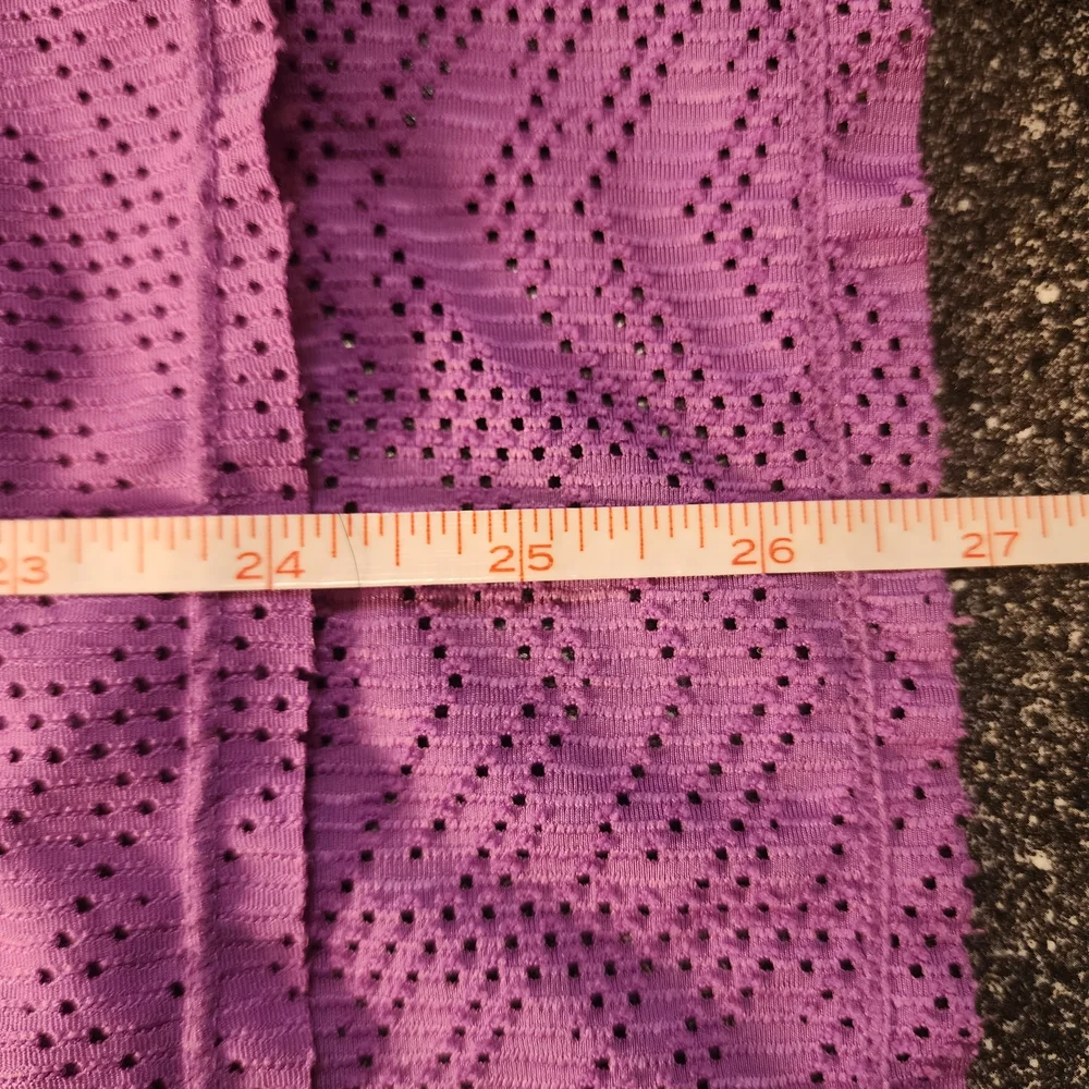 Prana Breathe Hoodie Womens L Purple Perforated V-neck Pocket Long Sleeve Yoga